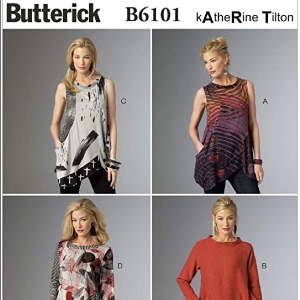 Butterick 6101 sewing pattern Asymmetrical Tunics